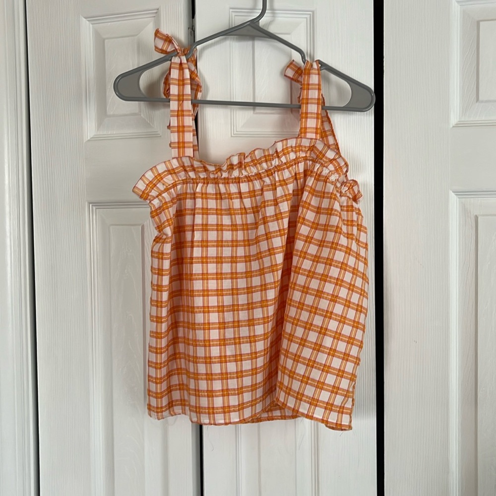 Organge gingham tank